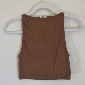 Cotton On Chocolate Ribbed Crop Top